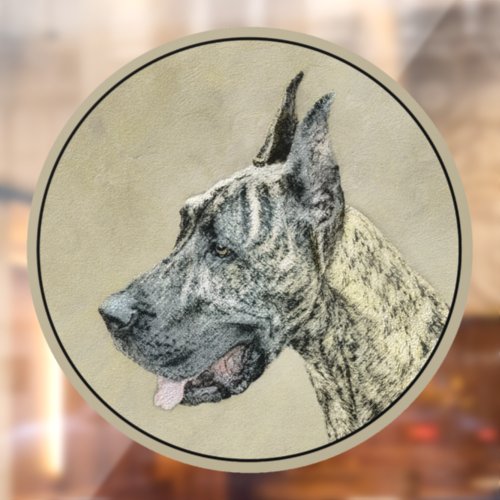 Great Dane Brindle Painting _ Original Dog Art Window Cling