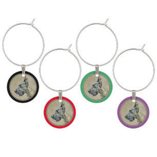 Great Dane (Brindle) Painting - Original Dog Art Wine Charm