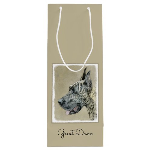 Great Dane Brindle Painting _ Original Dog Art Wine Gift Bag