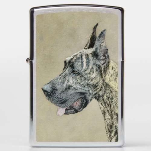 Great Dane Brindle Painting _ Original Dog Art Zippo Lighter
