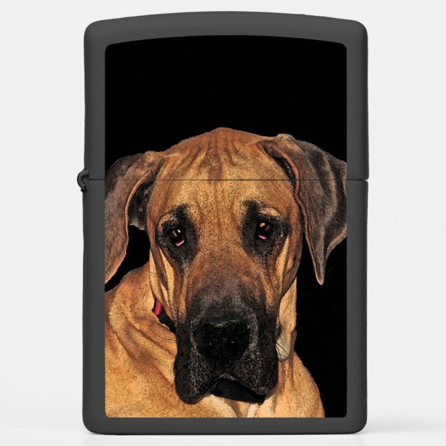 Great Dane Brown Dog Zippo Lighter (Front)