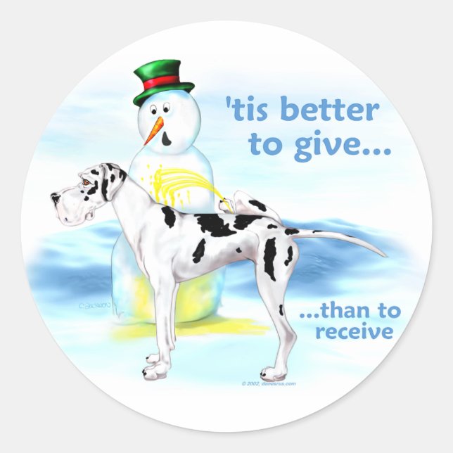 Great Dane BTG Harlequin UC Classic Round Sticker (Front)