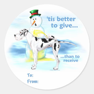 Great Dane BTG Harlequin UC Gift Tags