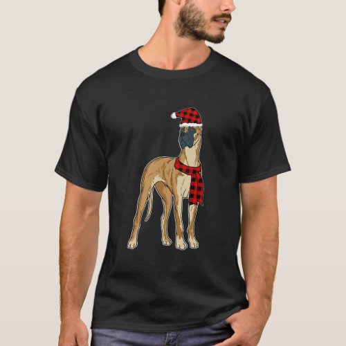 Great Dane Buffalo Plaid German Dog Lover Christma T_Shirt