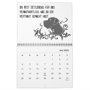Great Dane Calendar Quotes black / White german