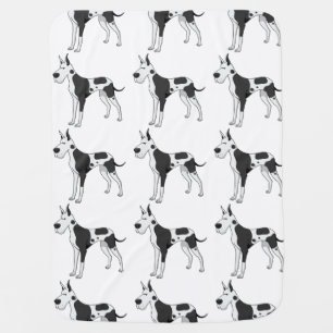 great dane cartoon 2 baby blanket
