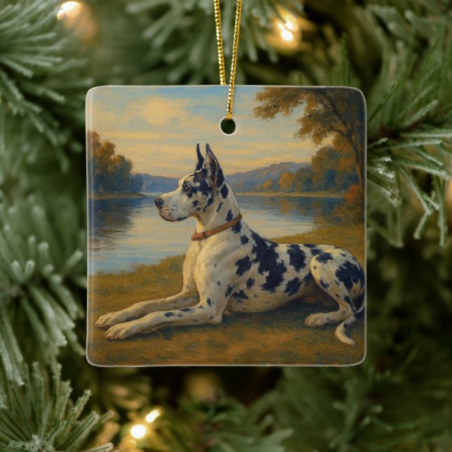 Great Dane Ceramic Ornament (Tree)