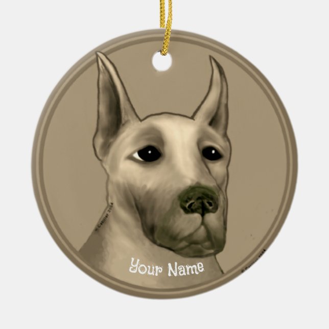 Great Dane  Ceramic Ornament (Front)