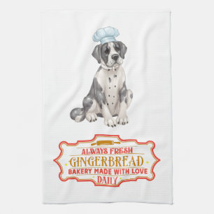 Great Dane Chef Baking Gingerbread Kitchen Towel