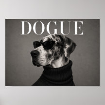 Great Dane Chic Fashion Dog Art Print