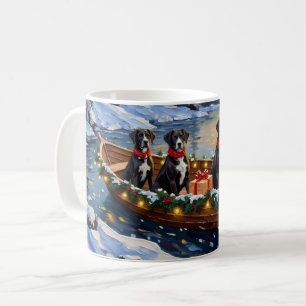 Great Dane Christmas Boat Holiday Coffee Mug