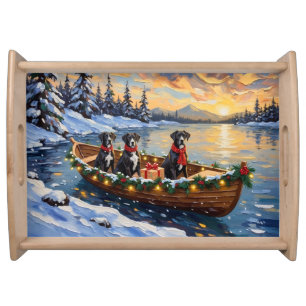 Great Dane Christmas Boat Holiday Serving Tray