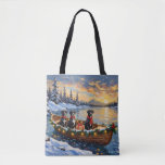 Great Dane Christmas Boat Holiday Tote Bag