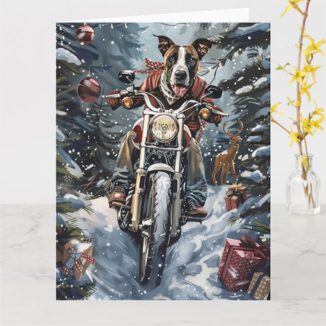 Great Dane Christmas Card (Yellow Flower)