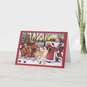 Great Dane Christmas Card Santa Bears