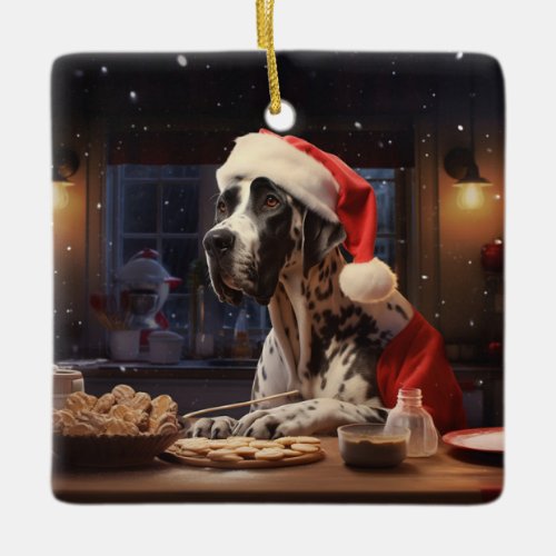 Great Dane Christmas Cookies Holiday Ceramic Ornament