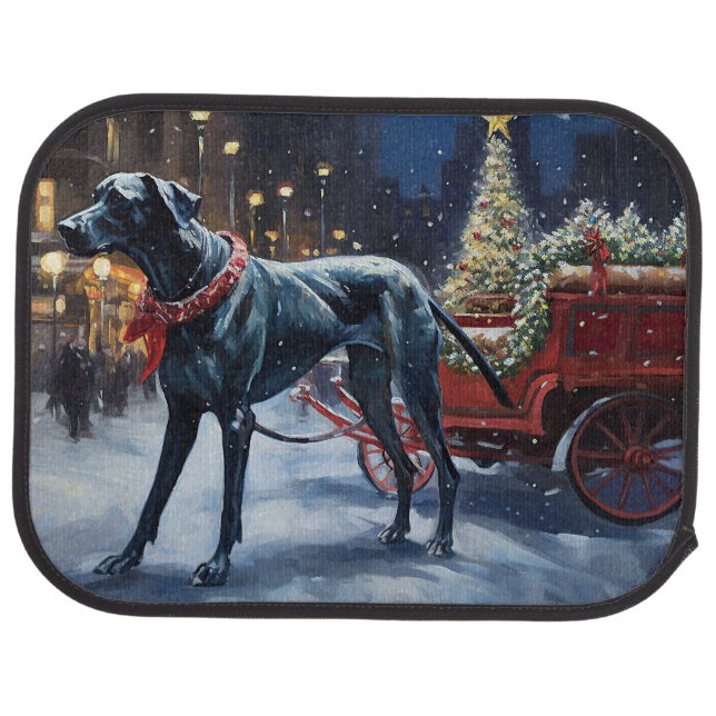 Great Dane Christmas Festive Season  Car Floor Mat (Rear)