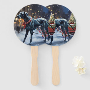 Great Dane Christmas Festive Season Hand Fan