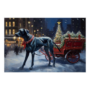 Great Dane Christmas Festive Season Poster