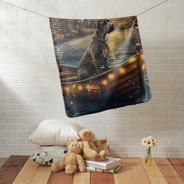 Great Dane Christmas Festive Voyage Baby Blanket (In Situ)