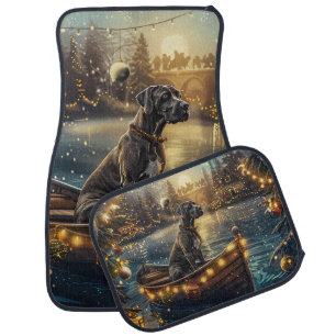 Great Dane Christmas Festive Voyage Car Floor Mat