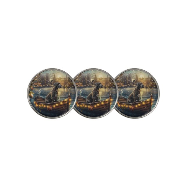 Great Dane Christmas Festive Voyage Golf Ball Marker (3 Up)