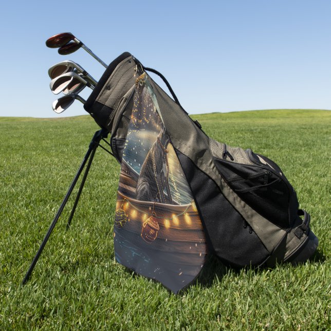 Great Dane Christmas Festive Voyage Golf Towel (Green)