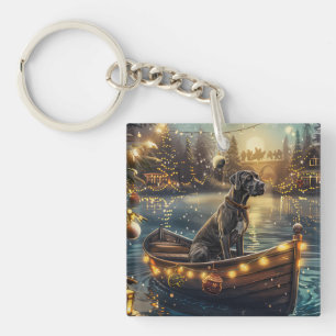 Great Dane Christmas Festive Voyage Keychain