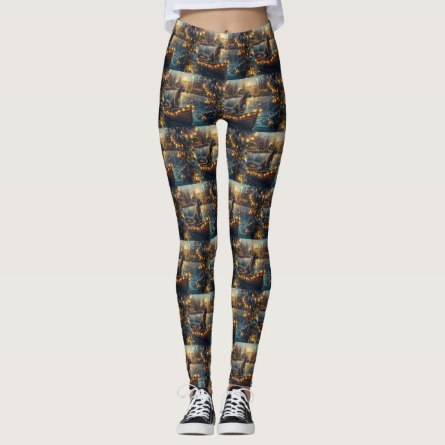 Great Dane Christmas Festive Voyage Leggings (Front)