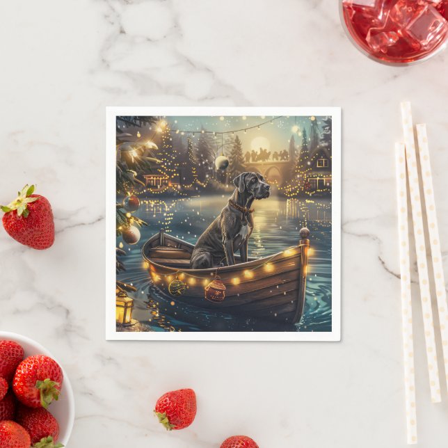 Great Dane Christmas Festive Voyage Napkins (Insitu)