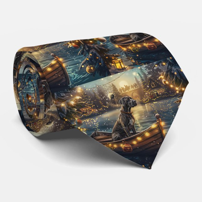 Great Dane Christmas Festive Voyage Neck Tie (Rolled)