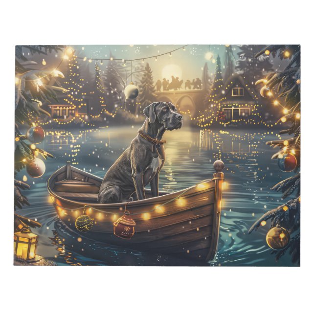 Great Dane Christmas Festive Voyage Notepad (Front)