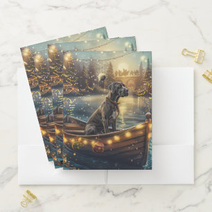 Great Dane Christmas Festive Voyage Pocket Folder