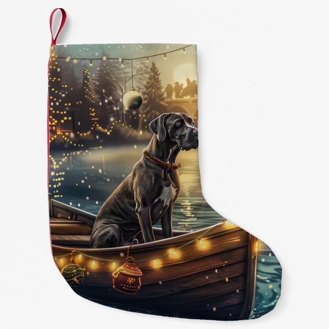 Great Dane Christmas Festive Voyage Small Christmas Stocking (Front)