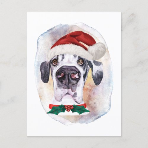 Great Dane Christmas Gifts For Dogs Lovers Holiday Postcard