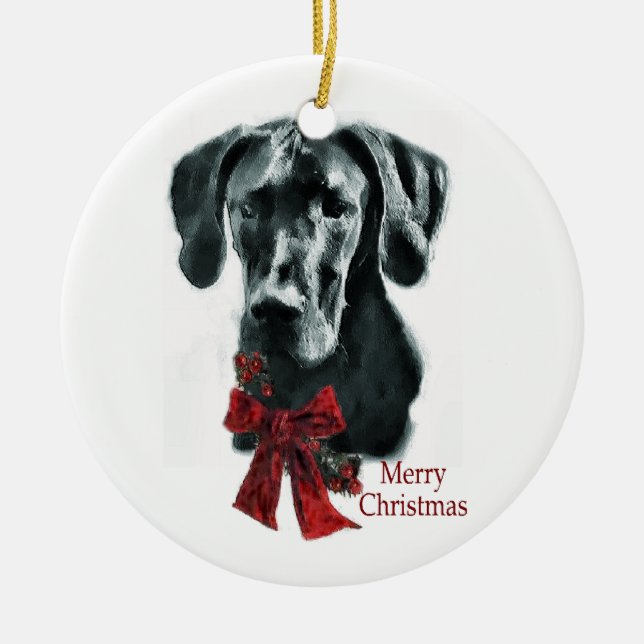 Great Dane Christmas Gifts Ornament (Front)