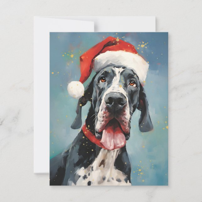Great Dane Christmas Holiday Card (Front)