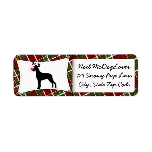 Great Dane Christmas Label (Front)
