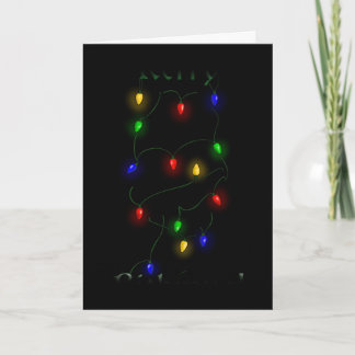 Great Dane Christmas Lights Holiday Card