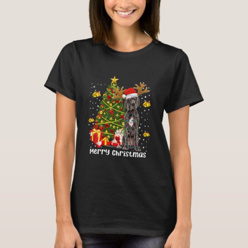 Great Dane Christmas Lights Tree Santa Xmas T_Shirt