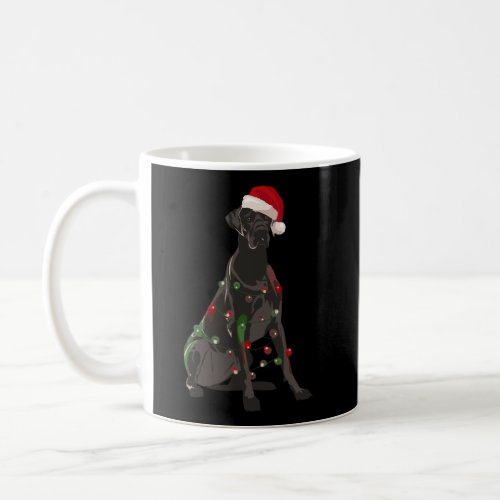Great Dane Christmas Lights Xmas Dog Lover Santa H Coffee Mug