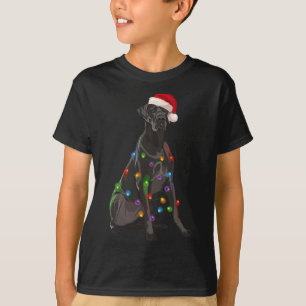 Great Dane Christmas Lights Xmas Dog Lover Santa H T-Shirt