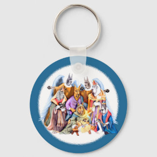 Great Dane Christmas Nativity Keychain