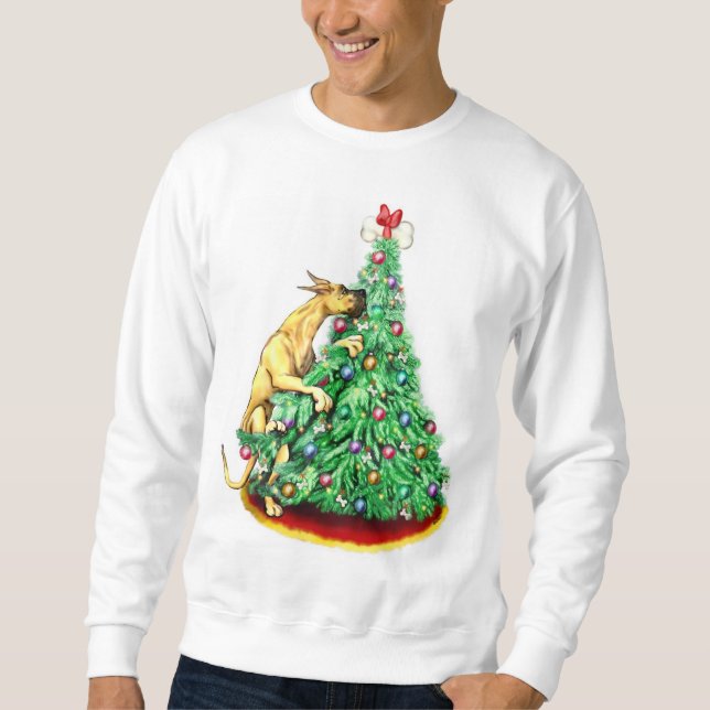 Great Dane Christmas Reach Goals Fawn Sweatshirt (Front)