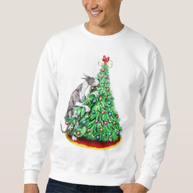 Great Dane Christmas Reach Goals Mantle Sweatshirt (Front)