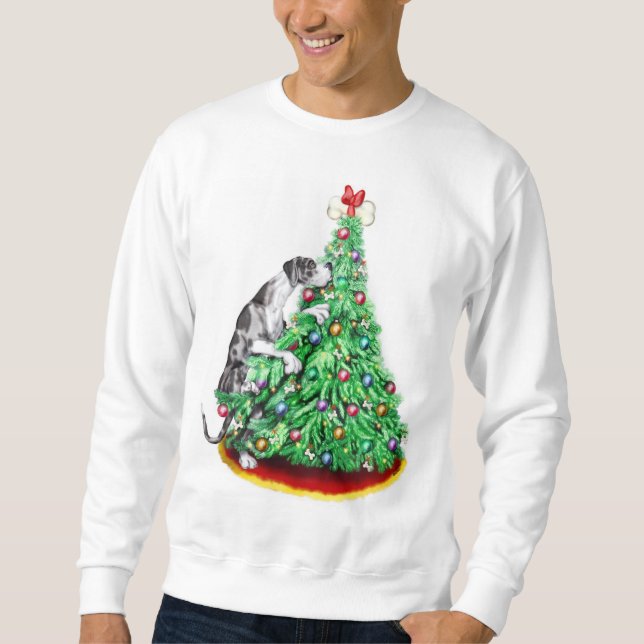 Great Dane Christmas Reach Goals Merle UC Sweatshirt (Front)