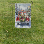 Great Dane Christmas Red Truck Holiday Garden Flag