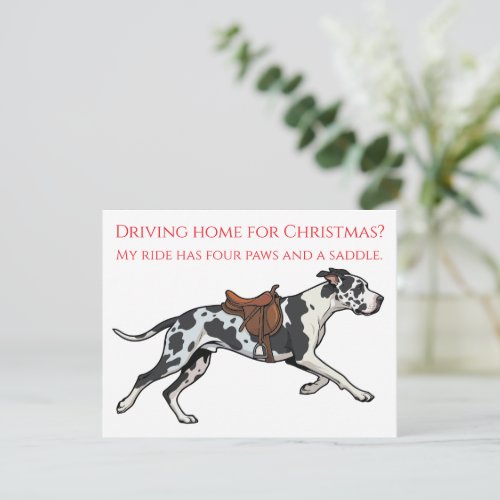 Great Dane Christmas Ride Holiday Card
