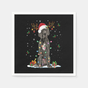 Great Dane Christmas Santa Hat Fairy Lights Pajama Napkins