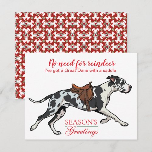 Great Dane Christmas Season Greetings Funny Holiday Card
